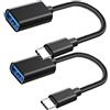 Sooiiyu Adattatore da USB C a USB (confezione da 2), cavo USB tipo C OTG, adattatore da USB C a USB A
