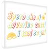 Feel Good Art MAYDR-A5BLK-15IT Quadro su Tela da Muro in Moderno Stile Tipografico con Testo Spero Che Si Avverino Tutti i Tuoi Sogni, Multicolore, 21 x 14 x 2 cm