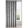 Eurofirany Tenda in Velluto Morbidissimo Oscurante con Occhielli - 1 Pannello, Tenda per Camera da Letto, Cucina, Soggiorno, 215x250 cm, Grigio Chiaro