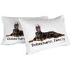 Italian Bed Linen coppia di federe stampata in digitale mis: 52 x 82 cm+ patella interna, 100% Cotone, Doberman Family, 52x82x1 cm, 2 unità