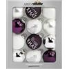 KREBS & SOHN Set di 12 palline di Natale in vetro - decorazioni natalizie - bianco, viola, argento (8,0 cm)