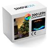 Snowera Catena Luminosa con 200 LED - Luci di Natale per Interno ed Esterno con Timer - Illuminazione per Albero di Natale con Luci Multicolore: Blu,Verde,Arancione,Rosso - Lunghezza:Ca.30M con Cavo