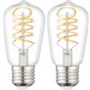 Eglo Lampadina LED a spirale, attacco E27, lampadina decorativa vintage con design rétro, 7,3 Watt, luce bianca calda, 806 lumen, 2700 k, lampadina Edison ST48, diametro 4,8 cm (Confezione da 2)