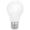 Eglo Lampadina a LED con attacco E27, 9 Watt, luce bianca calda, 2700 Kelvin, lampadina A60, vetro opale bianco, diametro 6 cm