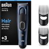 Braun Series 5 TAGLIACAPELLI UOMO, Con 17 Impostazioni Di Lunghezza, Sistema Di Memoria Safetylock, lame Ultra Affilate, 2 Pettini, Batteria Ni-Mh 50 Minuti Di Autonomia, Idea Regalo, HC5350