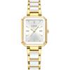 CIVO Orologio da Donna Rettangolare Analogico: Quarzo Orologi da Polso Acciaio Inossidabile - Orologio Elegante Regalo San Valentino Compleanno,Oro e Bianco