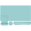 MOSISO Set Tappetini Gioco Grandi&Poggiapolsi Tastiera&Poggiapolsi Mouse&Coaster,Tappetino Mouse Ergonomico Antiscivolo&Cuscino Digitazione Facile con Memory Foam L'Ufficio Domestico,Acquamarina