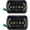 SXMA Faro da lavoro a LED, 12,7 x 17,8 cm, 15 x 18 cm, con luci LED Cree con DRL, ricambio per auto (1 coppia)