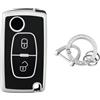 OFFCURVE Cover Chiavi Custodia Chiave Copri Chiavi Copri Telecomando con Portachiavi per Citroen C1 C2 C3 C4 C5 Picasso Peugeot 107 206 207 307 308 406 407 607 2/3 Tasten