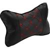 Partuto 1 Pz Cuscino Universale per Collo Auto - Cuscino Poggiatesta per Sedile Auto per Collo Schiena Traspirante - Pelle PU Nero Rosso
