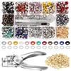 Gueenky Pinze per Occhielli per Teloni e Tessuti, Pinza Occhiellatrice con 700 Occhielli Metallici (Ø 5 mm), Pinze per Occhielli per Teloni Tessuti Cinture in Pelle