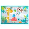 Bright Starts, tappetino per attività in peluche, abbastanza grande per 2 bambini, giocattoli inclusi, neonati +