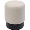 Kare Design sgabello imbottito Creme Black, beige/nero, altezza seduta 40cm, poggiapiedi, pouf divano, soggiorno, stanza da letto, studio, corridoio, stile minimalista moderno, 36x36x40cm (A/L/P)