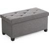 Sweetcrispy Panca con vano portaoggetti, panca con gambe, 76 x 38 x 38 cm, pieghevole, contenitore con coperchio, portata fino a 300 kg, per soggiorno, camera da letto, corridoio, grigio scuro