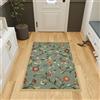 Ottomanson Tappeto dal design contemporaneo con motivo foglie, collezione Ottohome, fondo in gomma, 100 cm x 150 cm, colore: Verde (spuma di mare)