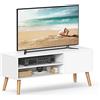 VASAGLE Mobile TV, Armadietto Stand TV, per TV fino a 55 Pollici, Porta TV Lungo 120 cm, Centro di Intrattenimento, Metà del Secolo Moderno per Soggiorno, Camera da Letto, Bianco LTV120T46