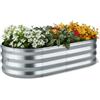 Amazon Basics - Letto da Giardino Rialzato, Acciaio Zincato, 121,8cm x 61cm x 31,2cm, Confezione da 1, Argento