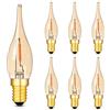Hcnew Lampadina E14 LED Candela Retrò Vintage Filamento Lampada Candela C22 0.7w Equivalente 7 Watt 2200K Ultra Caldo, 50 lumen Candelabro Lampadario Sale Lampada Notte,220V-240V,Confezione da 6