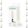 LEDbyLED Lampadina Oliva 6W Pari a 60W, E14, Vetro Trasparente, 2700K Luce Calda, filamento LED dritto, 780 Lumen, Pack 10 Pezzi