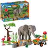 PLAYMOBIL | Animal & Friends | Elefante con guardiano dello zoo | Set di giocattoli dello zoo con 4 animali e accessori per il recinto | Per bambini dai 4 anni in su | 72068