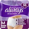 Always Discreet Incontinenza Mutandine Plus Per Donne, M 10 Mutandine, Previene Perdita E Odori, Piacevoli E Appena Sentibili