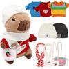 Kunaxku Capybara Peluche Set,23cm Peluche Capybara Bambola,simpatici peluche Capibara,peluche per bambini con vestiti e accessori,per la casa a forma di animale di peluche per il soggiorno (NEW 10PCS)