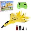 Lunaanda Aereo RC 2 Canali, Stabilizzatore Giroscopico da 2,4 GHz Aereo per Aliante, Facile da Pilotare per Adulti Bambini Principianti, Ricarica USB, Illuminazione Fantastica, Giallo