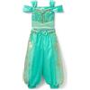 Disney Store Official, Costume Bimbi Jasmine, Aladdin, Set di Pantaloni e Top turchesi per Feste, Giochi di Ruolo e Halloween, 5-6 Anni