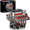 Mould King 10130 F488 Supercar V8 Motor, kit MOC giocattoli con motori, serie di motori ad alte prestazioni per gli appassionati di veicoli (2718+ pezzi)