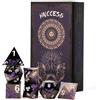 HNCCESG Set Dadi in Metallo-Design Polpo,7 Pezzi D4 D6 D8 D10 D12 D20 D00,Dadi Poliedrici Premium per RPG e Giochi da Tavolo,Scatola Regalo Magnetica (Nero Viola)
