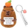 Vspek Capibara Positiva Uncinetto, Bambola Emotiva con portachiavi, Regalo Originale e Divertente per Famiglia, Amici, Uomo, Donna, Compleanno, Supporto Emotivo e Motivazionale Decorazioni