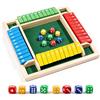 CHUANFU Shut The Box 4 Joueurs, Gioco da Tavolo in Legno con 8 Dadi, Classici Gioco di Dadi, Giochi di Matematica Regalo per Bambini per Classe Familiare o Bar (Multicolore)