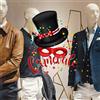 kina UVC0011 Vetrofania per Carnevale su PVC Trasparente - Misure 50x40 cm - Decorazioni adesive per Vetrine di Negozi