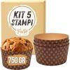 FAH FAMILY AT HOME FAH - Stampo per Panettone Alto Qualità Premium 750 gr (5pz) - Pirottini Panettone Professionale di Carta Ondulata di Pura Cellulosa in Microonda Progettato per Panettoni, Resistente al Calore 220°C