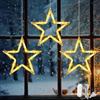 CHENBOOW Star Curtain Lights,3 Pezzi Star String Lights 30cm,IP44 Waterproof Stell Natal Decoration,LED Lights Decorative Lighting,Star Decoration for Christmas,for Windows,Balconies,Birthdays,Parties
