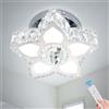 Cainjiazh Lampadari di cristallo dimmerabili Lampadario moderno di piccole dimensioni Fiore di cristallo da soffitto per soggiorno camera da letto corridoio cucina piccola stanza (telecomando)