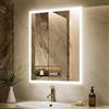 GANPE Specchio da bagno a LED con sensore di movimento, con Bluetooth, illuminato, dimmerabile, per trucco, a parete, anti appannamento, IP44, impermeabile, verticale e orizzontale (80_x_100_cm)