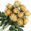 Veryhome 10 Pezzi Fiori Artificiali Rose di Seta Falso Bouquet da Sposa da Sposa per la casa Giardino Partito Decorazioni Floreali (oro)
