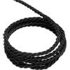 QUARKZMAN Corda Intrecciata in Poliestere 20m, 3mm 3 Strati Cordino Decorativo Ritorto Flessibile Brillante per Tenda Artigianato Regalo Borsa Decorazioni Natalizie, Nero - 22ft