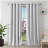 Joydeco Tende Oscuranti per Interni 2 Pezzi L 140 x A 240, Tende Termiche Isolanti con Occhielli per Soggiorno e Camera da Letto Moderne Blackout Curtains, Grigio Bianco