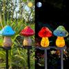 YZYOE 2 pacchetto solare alimentato rosso e blu funghi luci da pavimento, giardino decorativo resina lampada funghi carino, tramonto senza fili all'alba luci LED impermeabili.