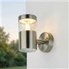 Licht-Erlebnisse Lampada da parete per esterni in acciaio inox 15,5 cm di altezza IP44 Lampada da parete con LED GU10 3000 K 450 lm Lampada da parete moderna per esterni Lampada da balcone per porta d'ingresso