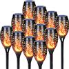 Qedertek Lampade Solari da Giardino - 12 Pezzi 12 LED Solare Torcia Luce con Effetto Fiamma, Luci Solare Esterno impermeabile IP65 Decorazione per Giardino, Cortile, Vialetto, Prato, Patio, Corridoio
