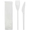 FERRARI PLASTIC FREE BIO Ferrari Bio | Kit Posate Compostabili in CPLA, 100 Pezzi | Forchetta 171 Mm, coltello 165 Mm, tovagliolo, per ristoranti, bar e catering