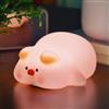 MCHERRY Luce notturna per camera da letto, simpatiche luci notturne per stanza, lampada da asilo in silicone, lampada LED che cambia colore, ricaricabile tramite USB, decorazione (pig)