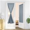 Deconovo Tende Oscuranti 100% con Tasca per Asta - Set di 2 Pannelli, Tende per Interni a Vetro Finestra, 70x150 cm, Blu Grigio, per Cucina, Bagno, Camera e Ufficio