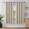 Joydeco Tende Oscuranti per Interni 2 Pezzi L 132 x A 158, Tende Termiche Isolanti con Occhielli per Soggiorno e Camera da Letto Moderne Blackout Curtains, Beige Chiaro