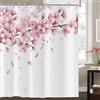 Hnmdmyi Tenda da doccia Fiori di Ciliegio 120x200, Fiori Rosa Tende da doccia stile giapponese asiatico Sakura Art Tenda da bagno impermeabile in poliestere tessuto lavabile per bagno con ganci
