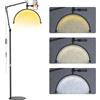 HomdMarket Lampada pavimento mezza luna per extension ciglia, estetiste, tatuatori, tecnici unghie. Lampada ciglia con supporto telefono | 3000-6000K | 10 livelli luminosità (nero)