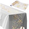 ddckj Addobbi 40 Anni Compleanno 28 cm x 10 m Runner Oro da Decorazioni Tavolo Compleanno Tavolo Ritagliabile Tovaglia per Compleanno Adatto per Feste di Uomo e Donna
